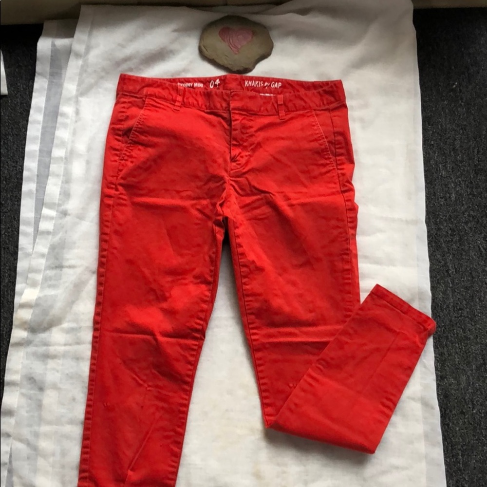 Gap Red Khakis Slim Pants for Women